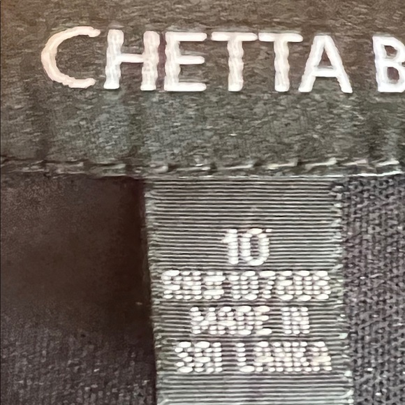 Chetta B Colorblock Red Black Beige Pencil Sheath Top Sz10 - Picture 9 of 9